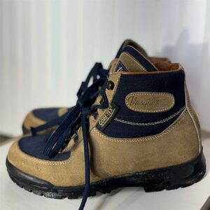 VTG Vasque Gore-Tex Hiking Boots Size 8M Suede & Canvas Made in Italy Cowhide